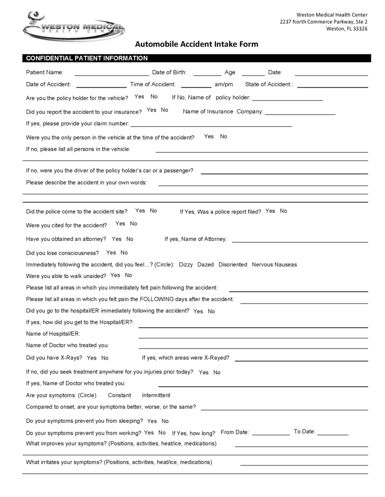 Patient Forms for Weston Medical Health Center – Fast & Easy Access